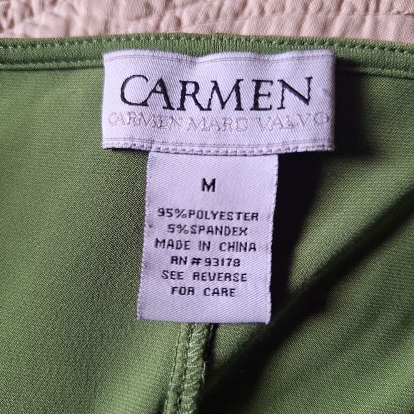 Carmen Elegant Green Draped Women's Top - Picture 3 of 4